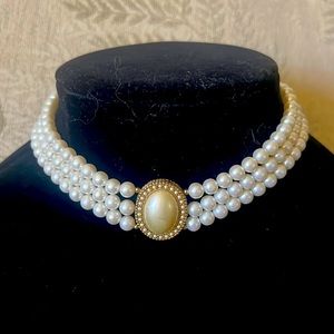 Pearl choker gold, vintage